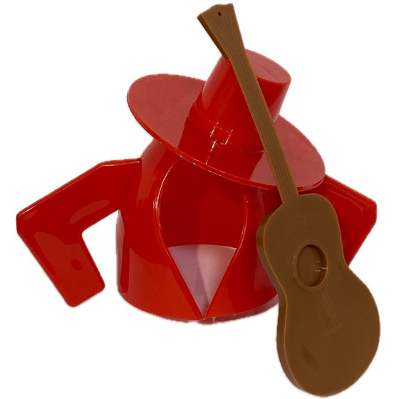 VESTIDURA OFICIAL TÍO PEPE 75 CL – CHALECO Y SOMBRERO ROJO + GUITARRA 