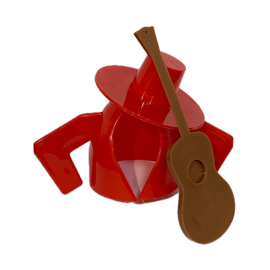 VESTIDURA OFICIAL TÍO PEPE 75 CL – CHALECO Y SOMBRERO ROJO + GUITARRA 