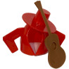 VESTIDURA OFICIAL TÍO PEPE 75 CL – CHALECO Y SOMBRERO ROJO + GUITARRA 