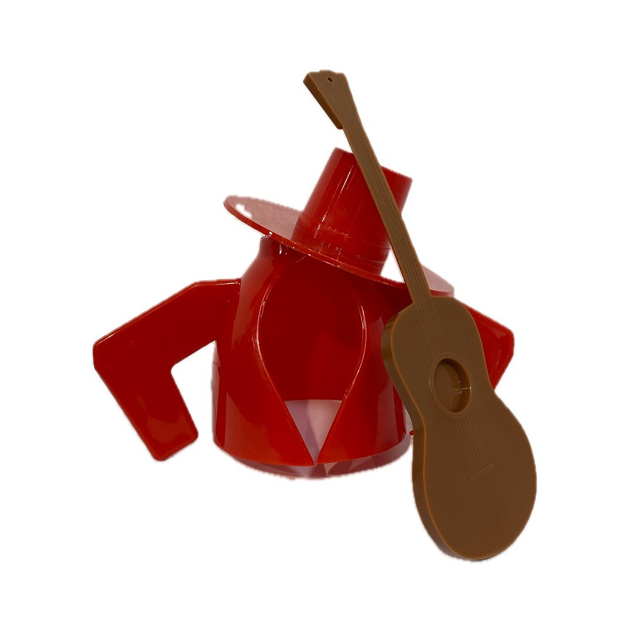 VESTIDURA OFICIAL TÍO PEPE 75 CL – CHALECO Y SOMBRERO ROJO + GUITARRA 