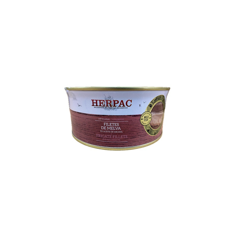 FILETES DE MELVA EN ACEITE DE GIRASOL LATA 1015g. HERPAC BARBATE
