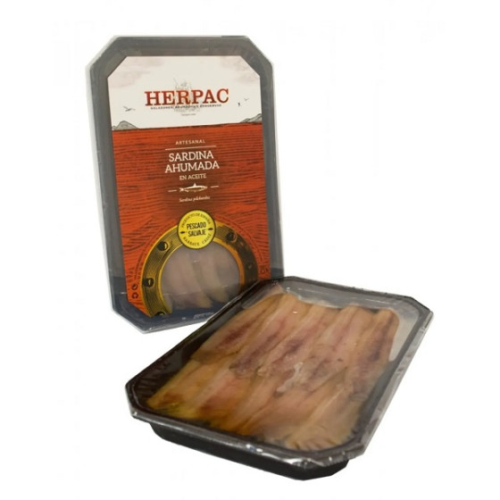 SARDINAS AHUMADAS EN ACEITE BANDEJA 500gr. HERPAC BARBATE