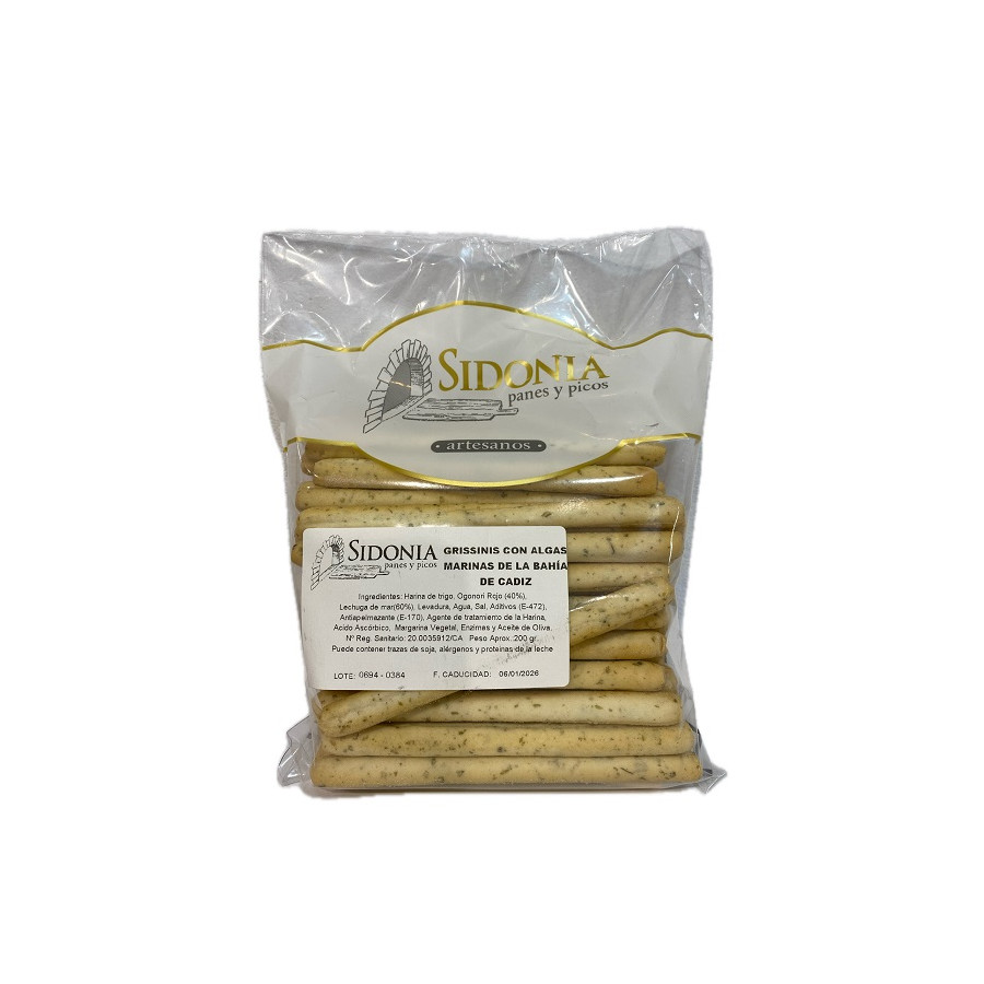 GRISSINIS ARTESANALES CON ALGAS MARINAS 200 G – SABOR ÚNICO DE LA BAHÍ