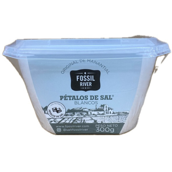 PÉTALOS DE SAL BLANCOS FOSSIL RIVER 300 G – SAL GOURMET PREMIUM DE TEX
