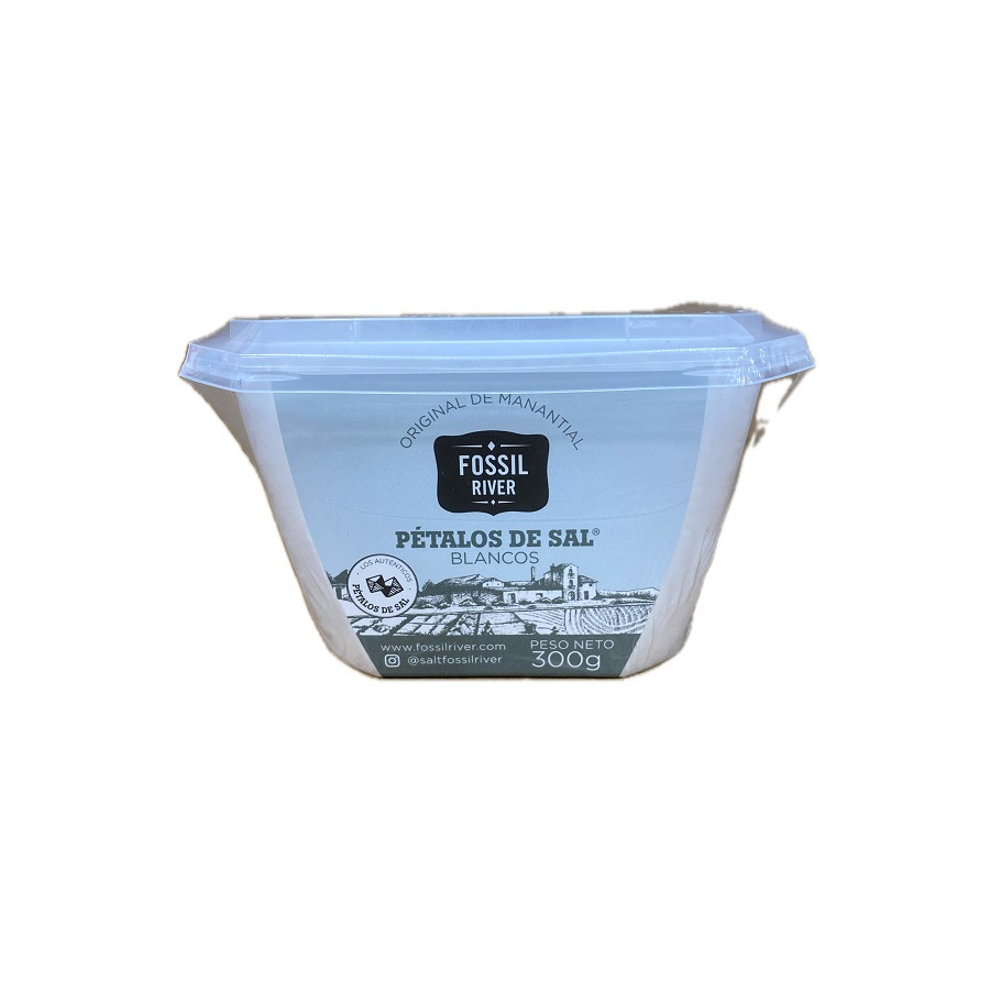 PÉTALOS DE SAL BLANCOS FOSSIL RIVER 300 G – SAL GOURMET PREMIUM DE TEX