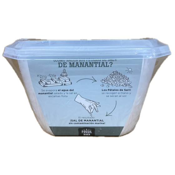 PÉTALOS DE SAL BLANCOS FOSSIL RIVER 300 G – SAL GOURMET PREMIUM DE TEX