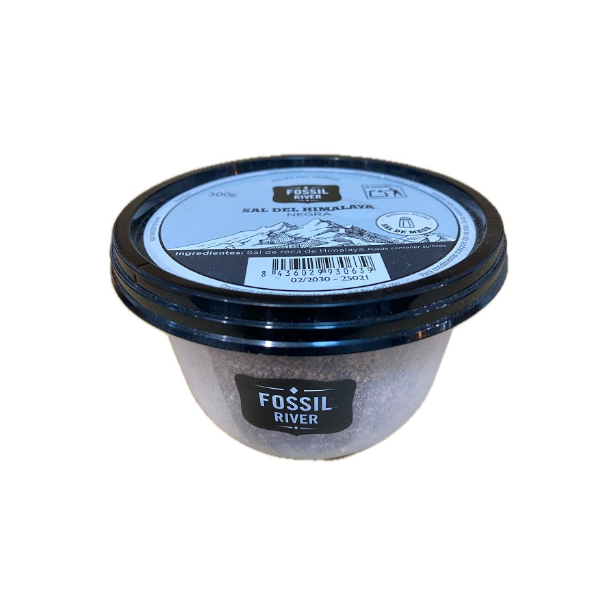 SAL NEGRA FOSSIL RIVER 300 G – SAL GOURMET PREMIUM CON CARBÓN ACTIVO Y