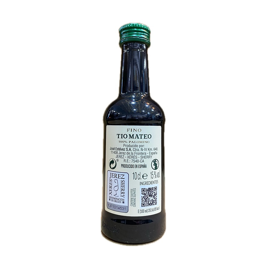 VINO FINO TIO MATEO 100 ml.  100% PALOMINO BODEGAS ESTÉVEZ