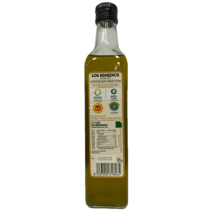 ACEITE DE OLIVA VIRGEN EXTRA LOS REMEDIOS 500 ML – OLVERA, SIERRA DE C