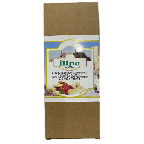 CHOCOLATE BLANCO CON FRAMBUESA Y CRUJIENTE DE GALLETA ILIPA 110 G – AR