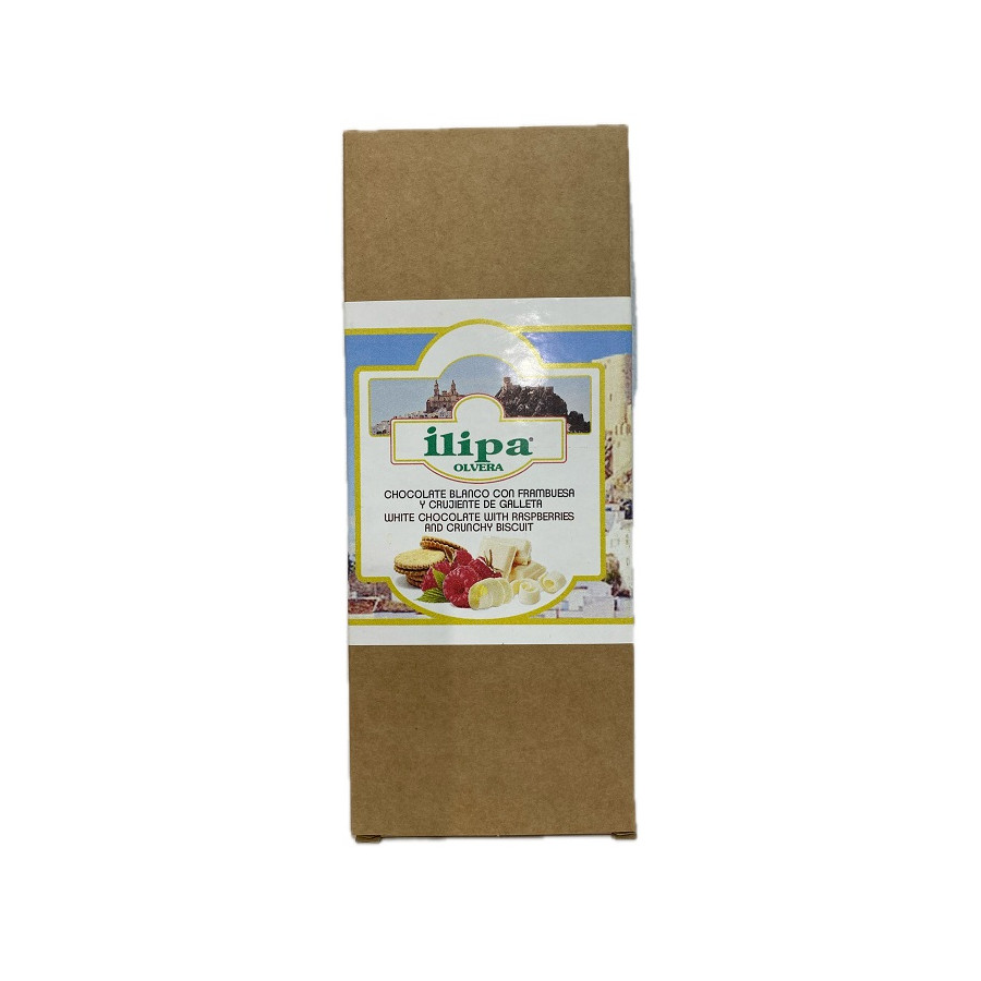 CHOCOLATE BLANCO CON FRAMBUESA Y CRUJIENTE DE GALLETA ILIPA 110 G – AR
