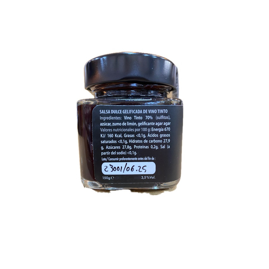 SALSA DULCE GELIFICADA DE VINO TINTO 150 gr. EL TESORILLO