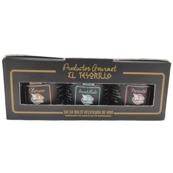 PACK DE 3 MERMELADAS DE 40g. Amontillado, Oloroso y MoscatelL. EL TESO