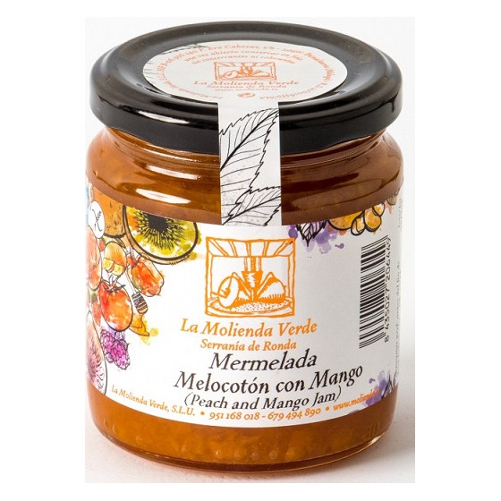 MERMELADA DE MELOCOTÓN CON MANGO 275gr. LA MOLIENDA VERDE SERRANIA DE 
