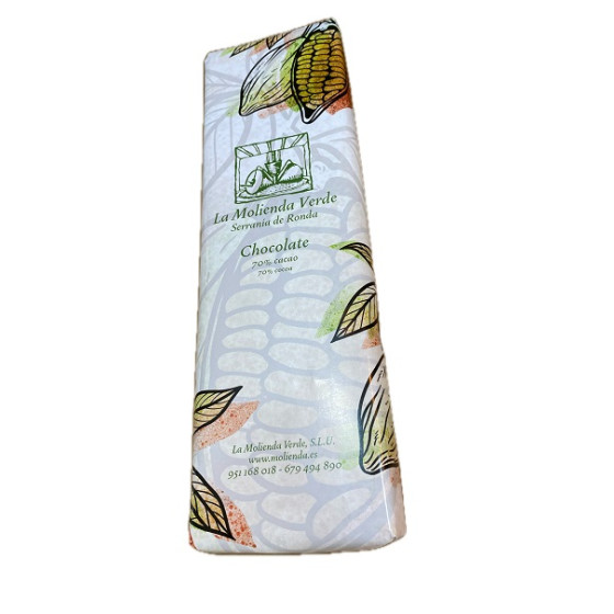 CHOCOLATE PURO 70% CACAO. LA MOLIENDA VERDE SERRANIA DE RONDA