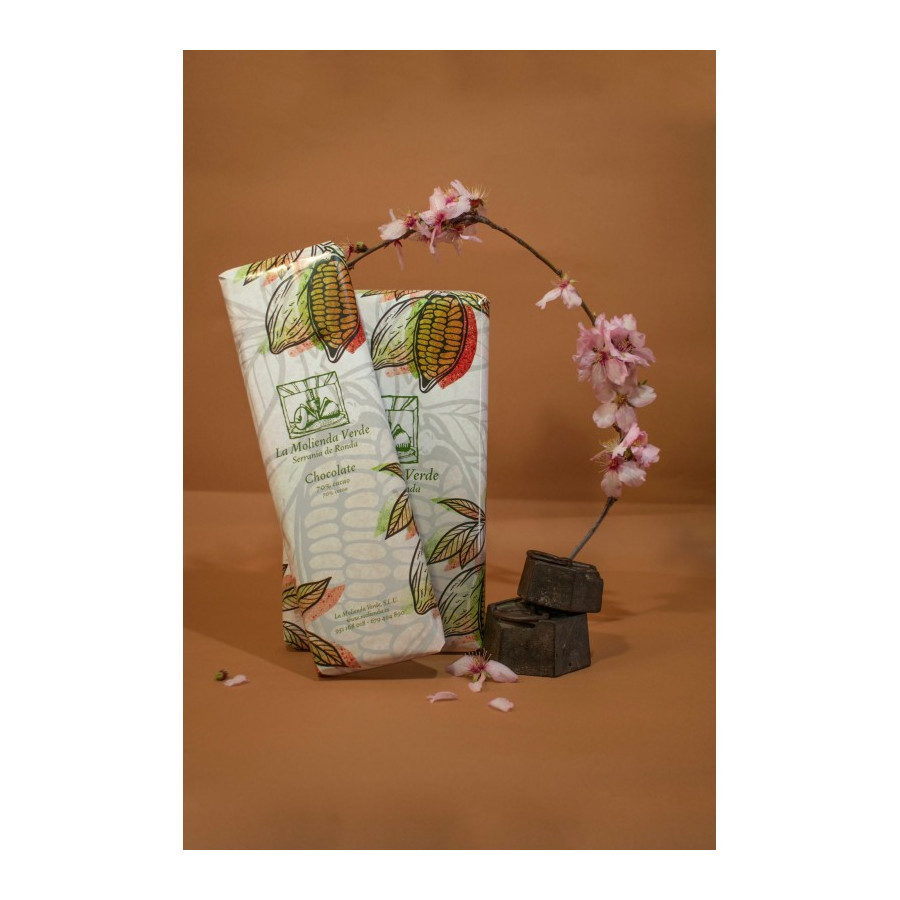 CHOCOLATE PURO 70% CACAO. LA MOLIENDA VERDE SERRANIA DE RONDA