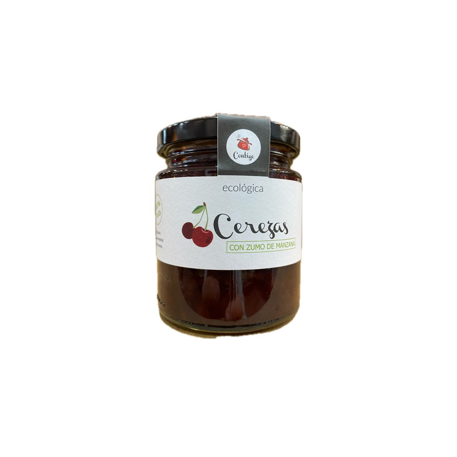 MERMELADA DE CEREZAS CON ZUMO DE MANZANA 260g CONTIGO CONSERVAS ARTESA