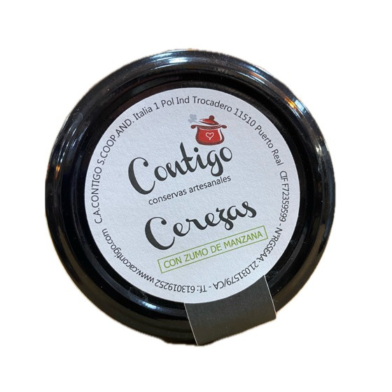 MERMELADA DE CEREZAS CON ZUMO DE MANZANA 260g CONTIGO CONSERVAS ARTESA