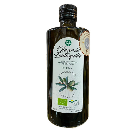 ACEITE DE OLIVA VIRGEN EXTRA BOTELLA 500 ml VARIEDAD PICUAL PRODUCCIÓN