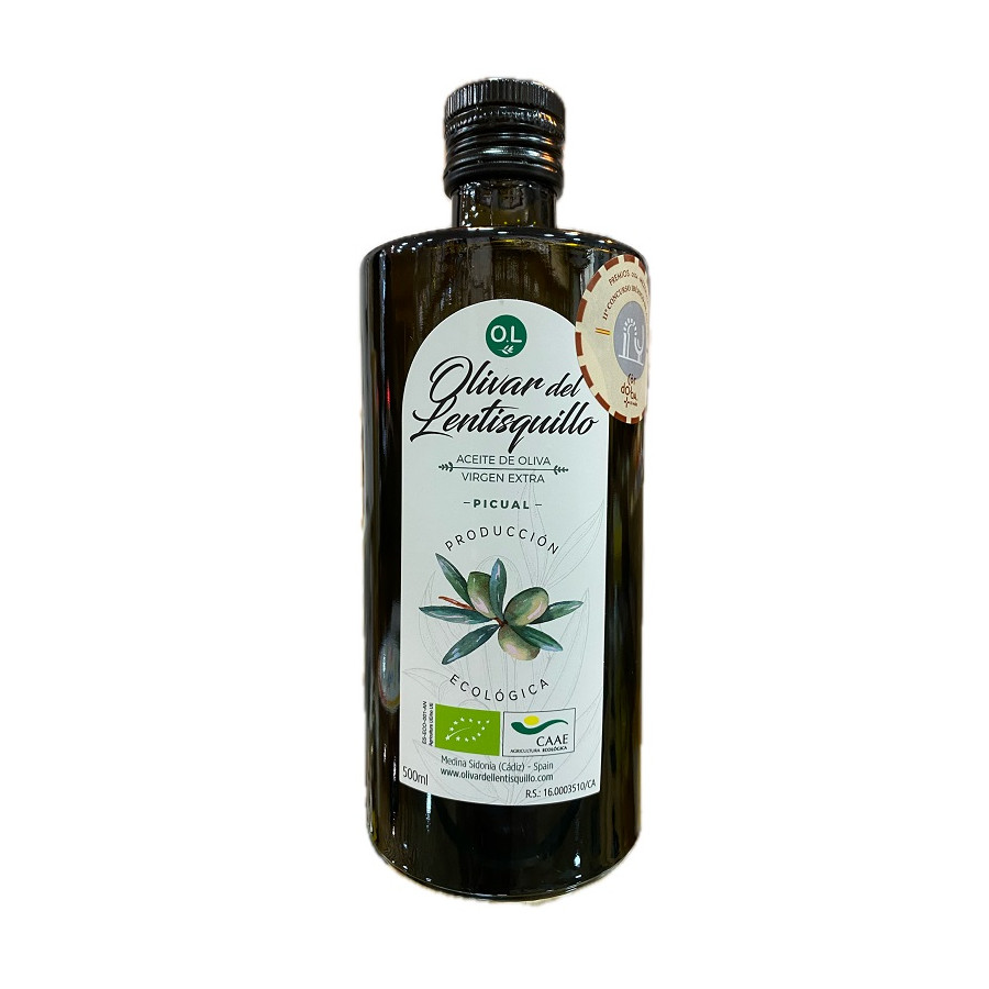 ACEITE DE OLIVA VIRGEN EXTRA BOTELLA 500 ml VARIEDAD PICUAL PRODUCCIÓN
