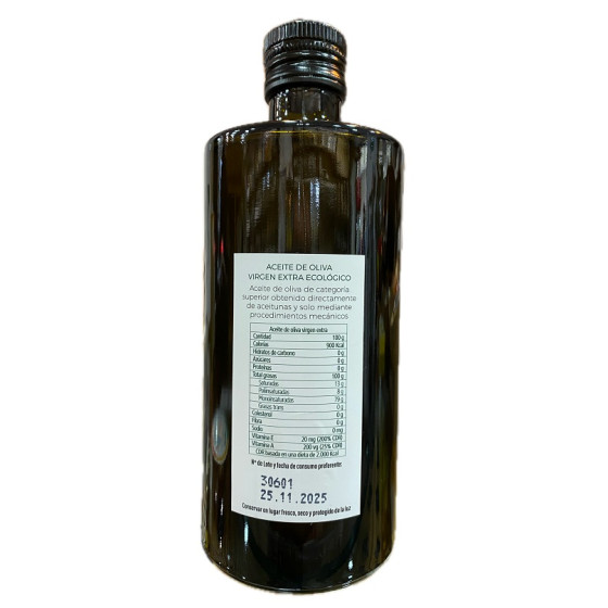ACEITE DE OLIVA VIRGEN EXTRA BOTELLA 500 ml VARIEDAD PICUAL PRODUCCIÓN