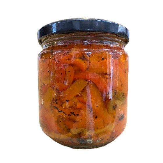 PIMIENTOS ASADOS TIRAS ROJO Y VERDE TARRO 300 gr SANÍSIMO