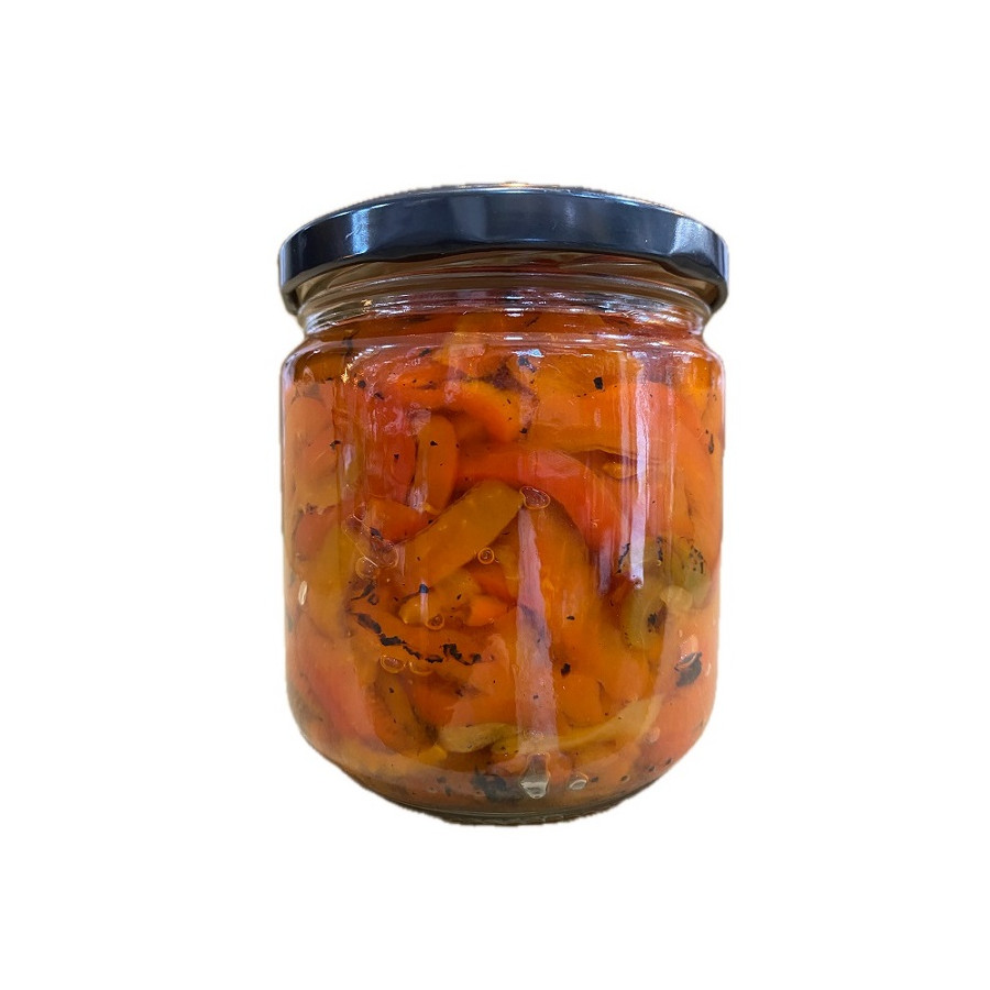 PIMIENTOS ASADOS TIRAS ROJO Y VERDE TARRO 300 gr SANÍSIMO