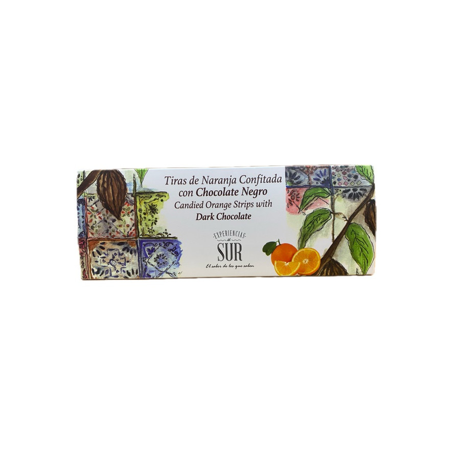 TIRAS DE NARANJA CONFITADA CON CHOCOLATE NEGRO 150 gr