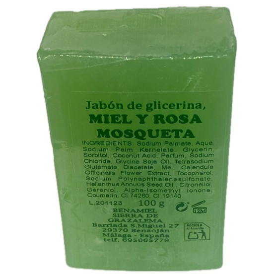 JABÓN DE GLICERINA MIEL Y ROSA MOSQUETA BENAMIEL 100G – SIERRA DE GRAZ