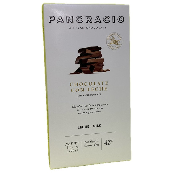 TABLETA CHOCOLATE CON LECHE 42% PANCRACIO 100G – GOURMET ARTESANAL ESP
