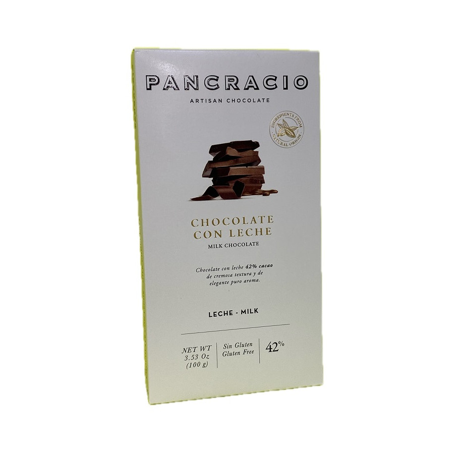 TABLETA CHOCOLATE CON LECHE 42% PANCRACIO 100G – GOURMET ARTESANAL ESP