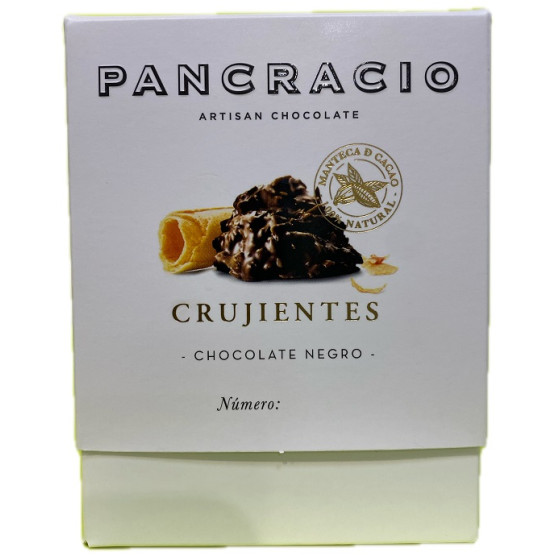 CRUJIENTES CHOCOLATE NEGRO 64% PANCRACIO 140G – GOURMET ARTESANAL ESPA