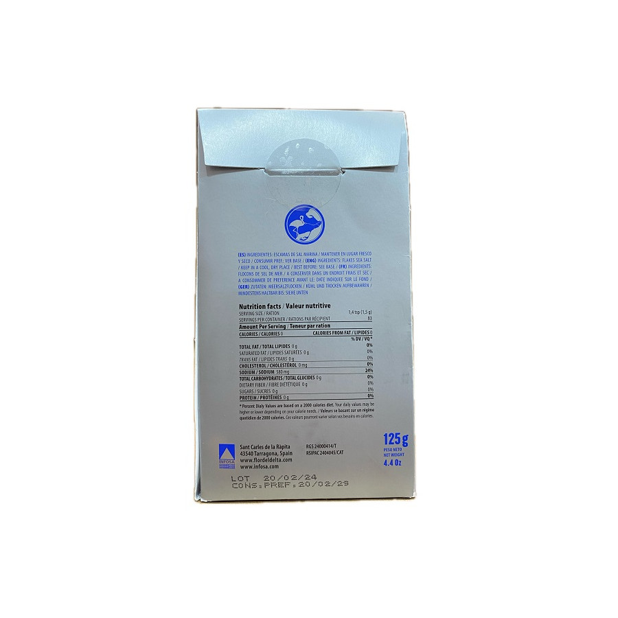 SAL EN ESCAMAS NATURALES 125 G FLOR DEL DELTA – PURA SAL MARINA DEL ME