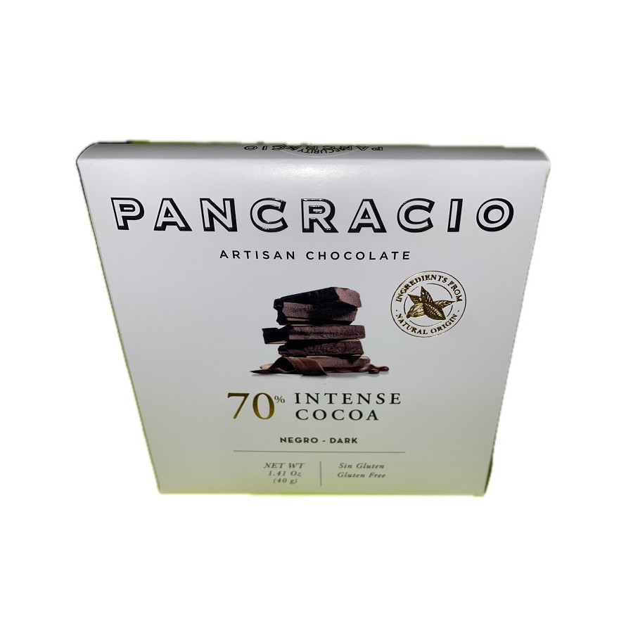 MINI TABLETA CHOCOLATE NEGRO 70% PANCRACIO 40G – GOURMET ARTESANAL DE 