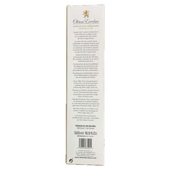 OLEUM EXCELSUS ACEITE DE OLIVA VIRGEN EXTRA PREMIUM 500ML – EXCLUSIVO 