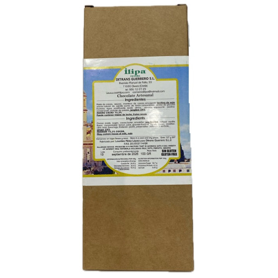 CHOCOLATE NEGRO CON LIMÓN Y JENGIBRE ILIPA 110 G – ARTESANAL DE OLVERA