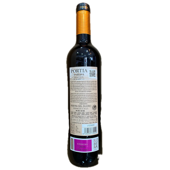 PORTIA 10 MESES RIBERA DEL DUERO 75CL – VINO TINTO DE CRIANZA ARTESANA