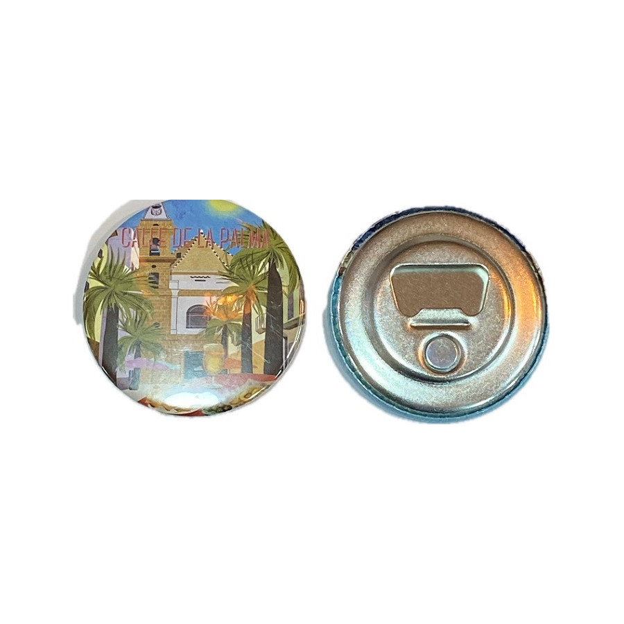 IMÁN REDONDO CALLE VIRGEN DE LA PALMA 5,8CM – METAL ABRIDOR