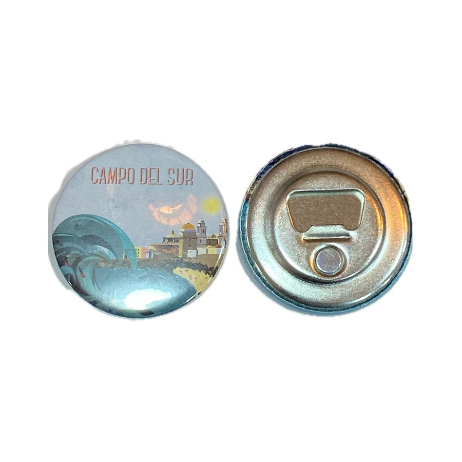 IMÁN REDONDO CAMPO DEL SUR 5,8CM – METAL ABRIDOR