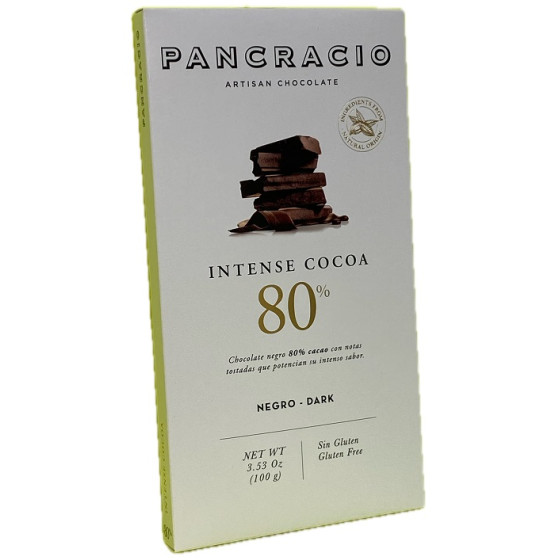TABLETA DE CHOCOLATE NEGRO 80% CACAO PANCRACIO 100G – GOURMET ARTESANA