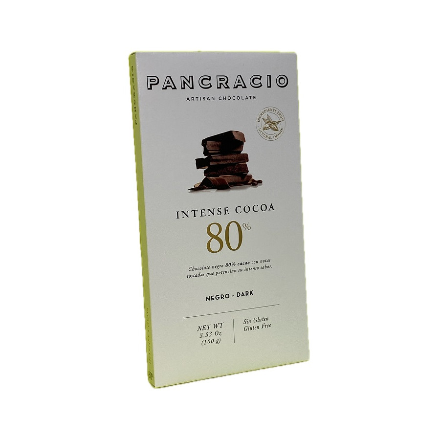 TABLETA DE CHOCOLATE NEGRO 80% CACAO PANCRACIO 100G – GOURMET ARTESANA