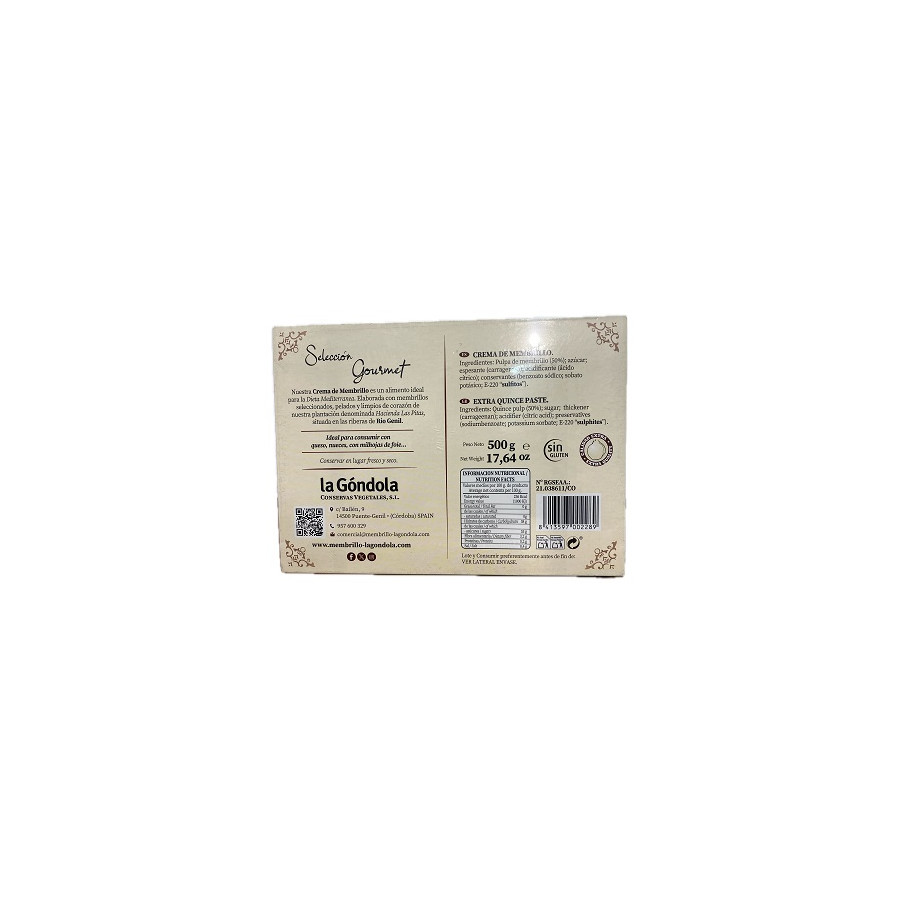 CREMA DE MEMBRILLO LA GÓNDOLA 500 G – SABOR ARTESANAL DE PUENTE GENIL 