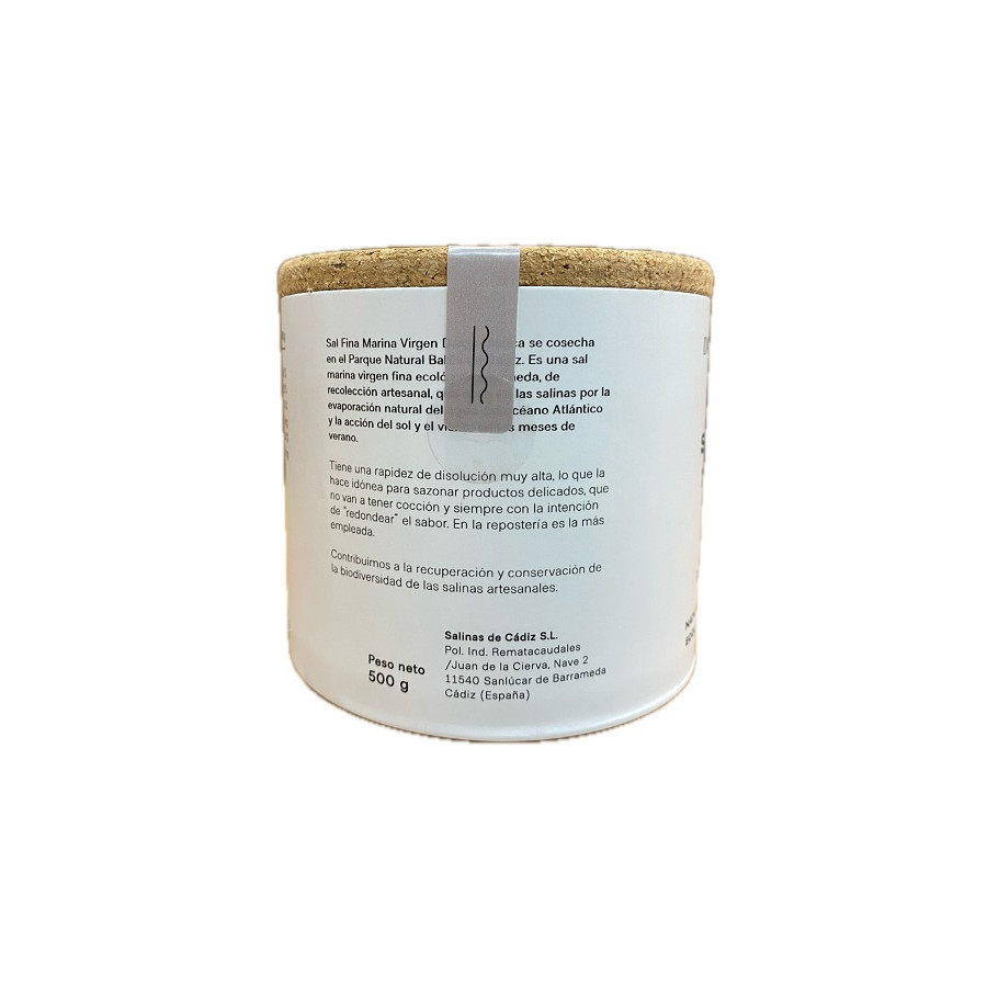 SAL MARINA VIRGEN FINA 500 g DAMA BLANCA ARTESANAL Y ECOLÓGICA DE CÁDI