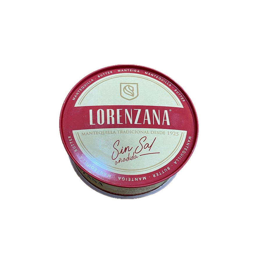 MANTEQUILLA TRADICIONAL SIN SAL LORENZANA 250G DESDE 1925