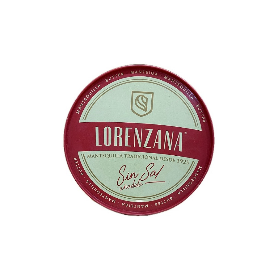 MANTEQUILLA TRADICIONAL SIN SAL LORENZANA 250G DESDE 1925