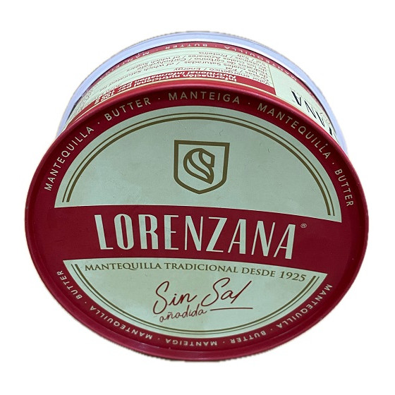 MANTEQUILLA TRADICIONAL SIN SAL LORENZANA 250G DESDE 1925