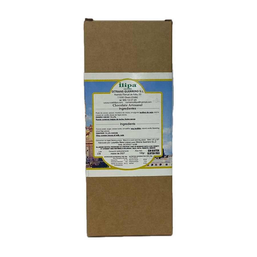 CHOCOLATE NEGRO 70% ILIPA 100G – CON HIGOS SIN GLUTEN