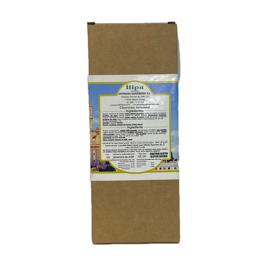 CHOCOLATE CON LECHE ILIPA 100G – ALMENDRA Y CARAMELO
