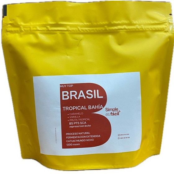 CAFÉ EN GRANO BRASIL TROPICAL BAHÍA 250G – ESPECIALIDAD 85 SCA
