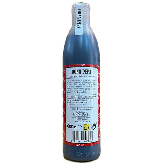SALSA BALSÁMICA DOÑA PEPA A LA SOJA 600G PÁEZ MORILLA JEREZ